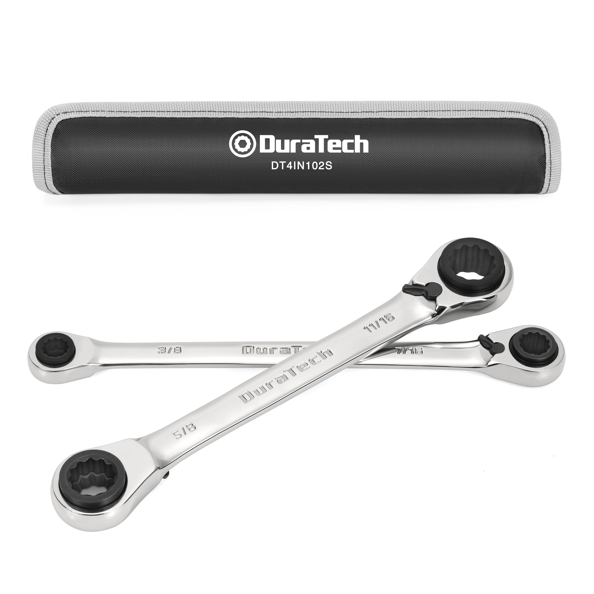  4-in-1 Reversible Ratcheting Box Wrench Set, SAE, 2-Piece