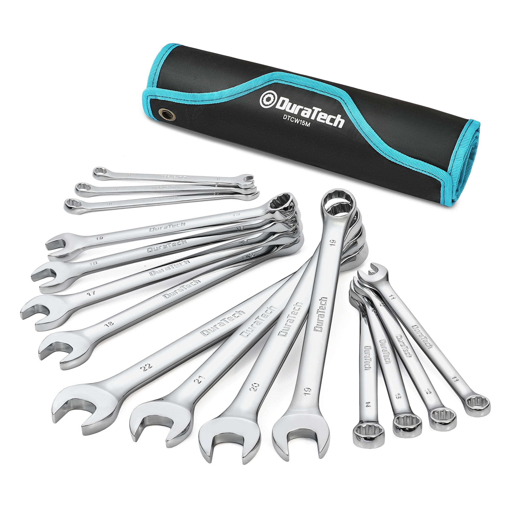 Combination Wrench Set, Metric, 15-Piece