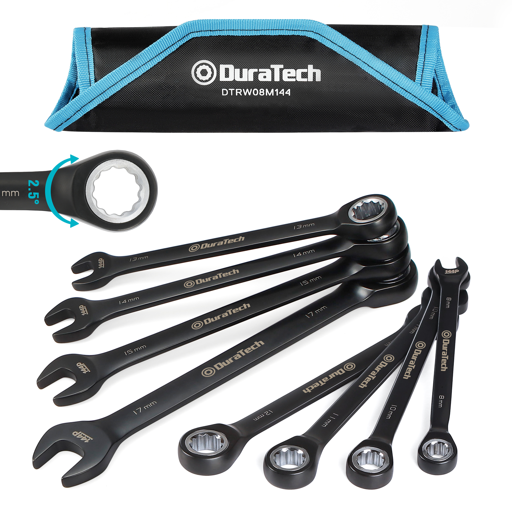 144-Position Ratcheting Wrench Set, Metric