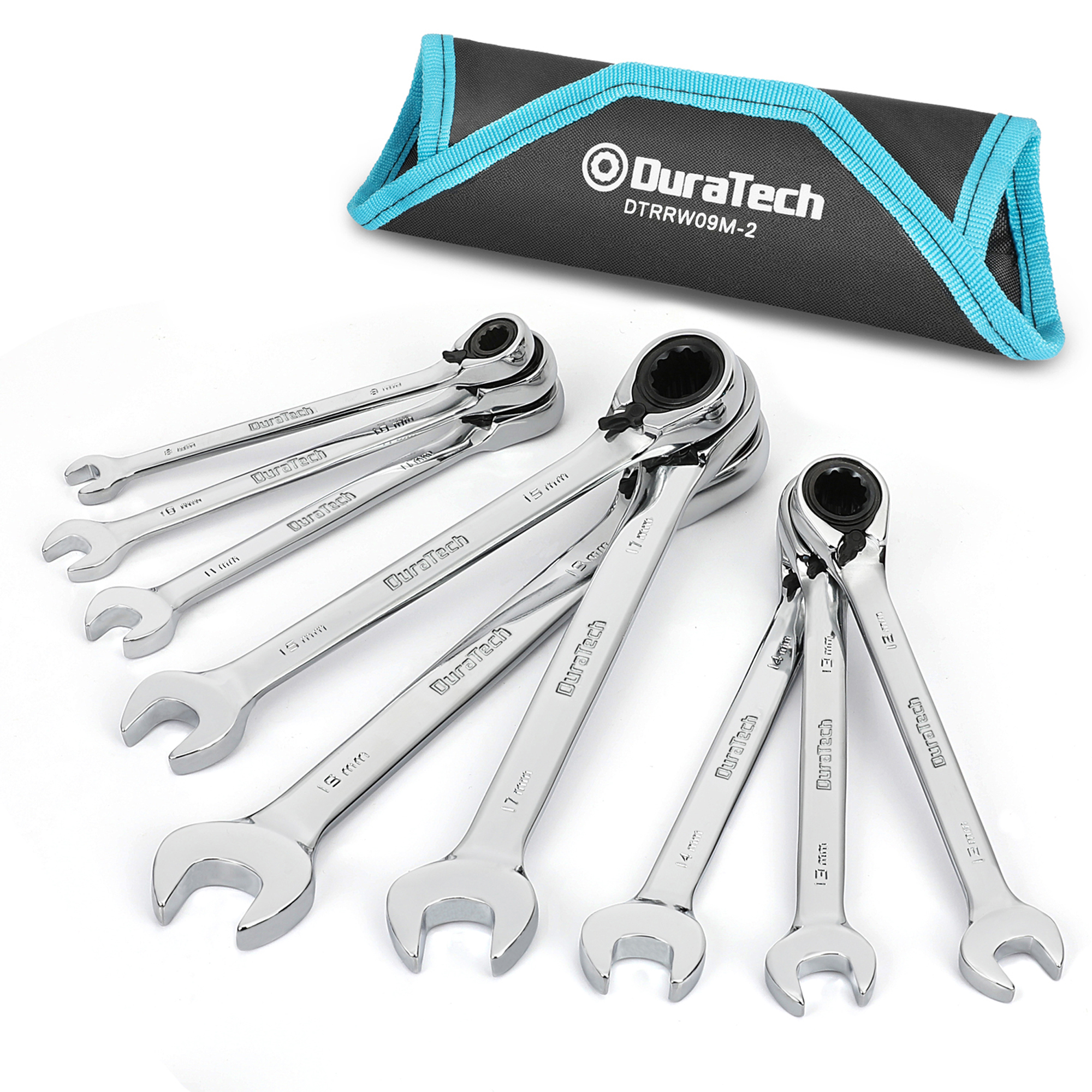 Reversible Ratcheting Combination Wrench Set, Metric