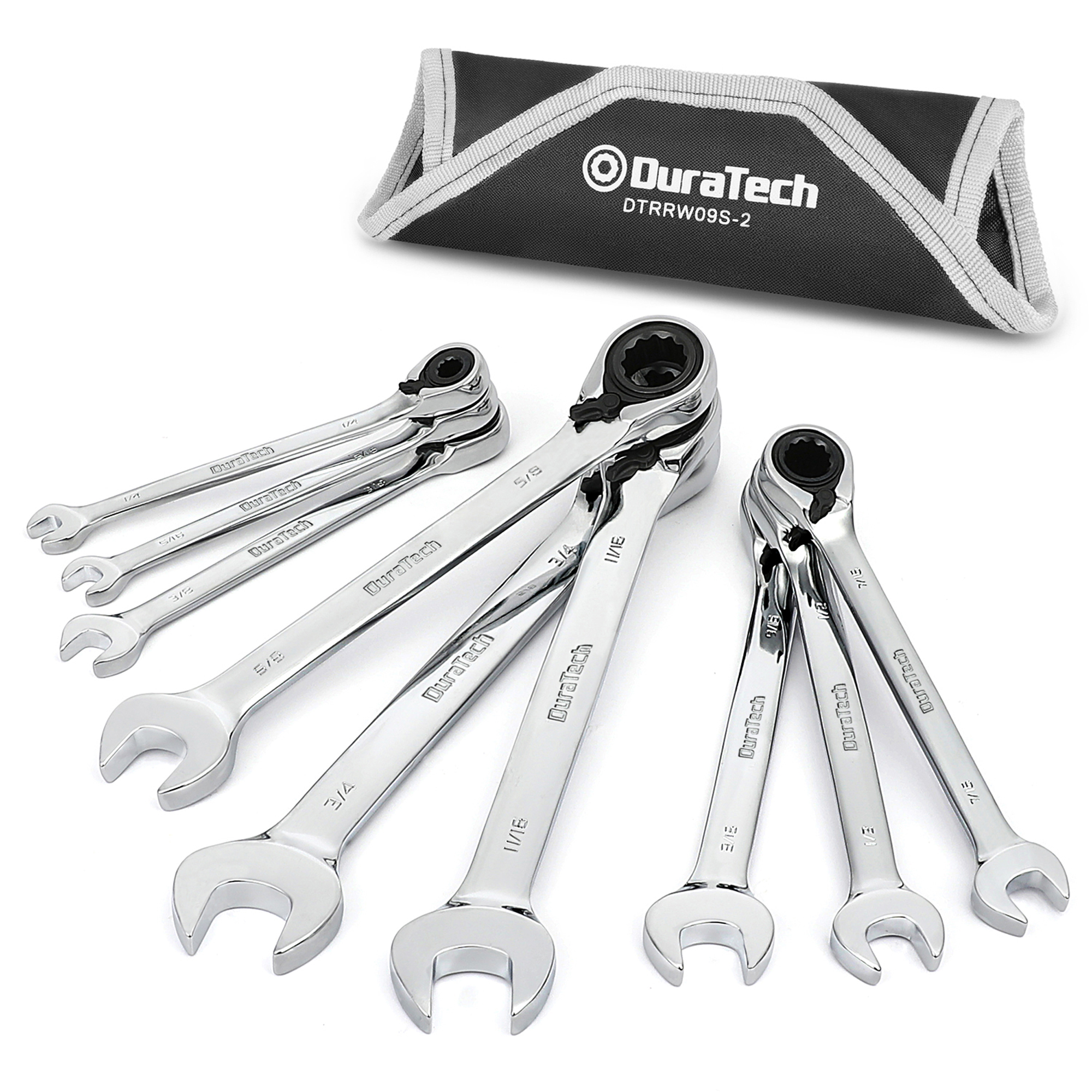 Reversible Ratcheting Combination Wrench Set, SAE