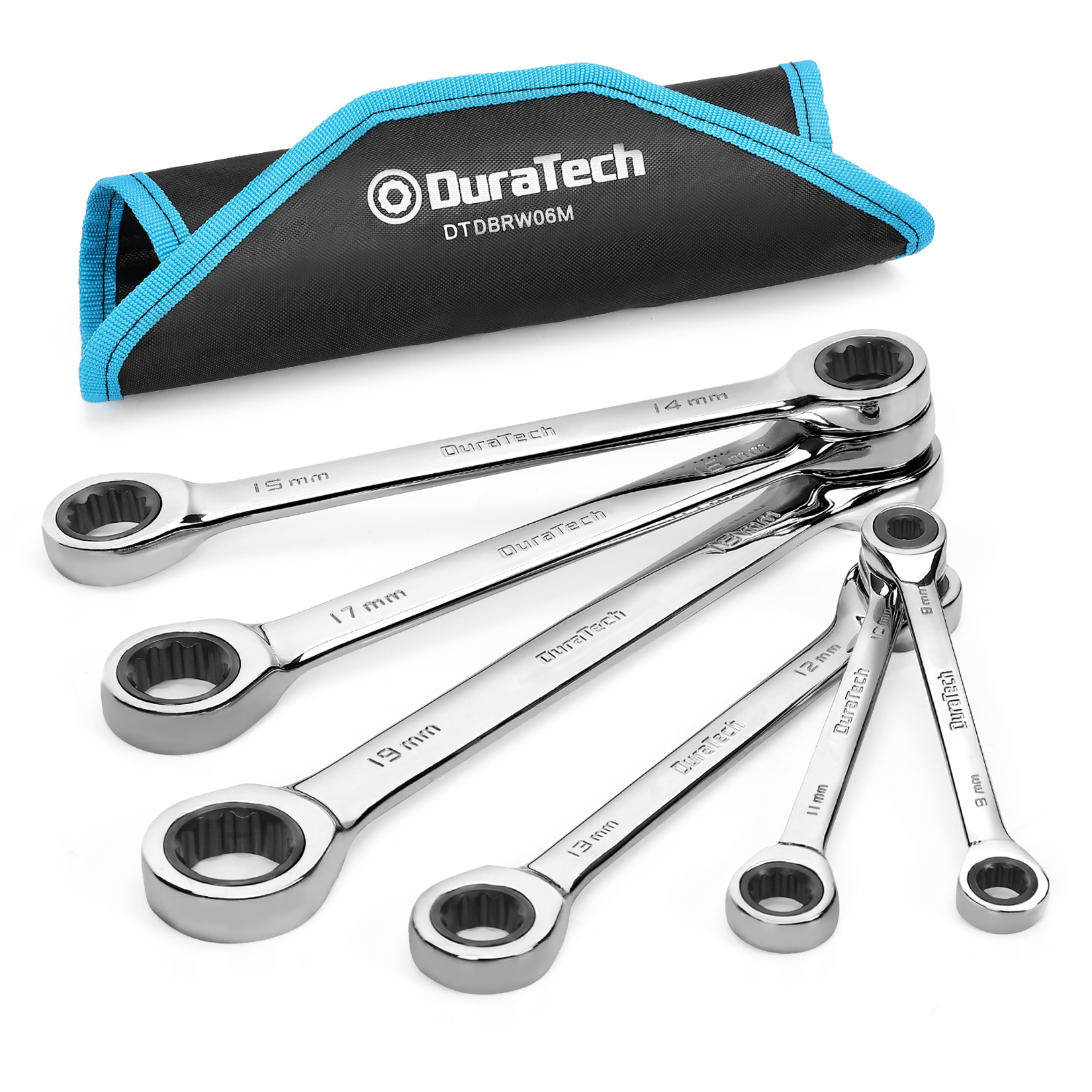 Double Box End Ratcheting Wrench Set, Metric, 6-Piece