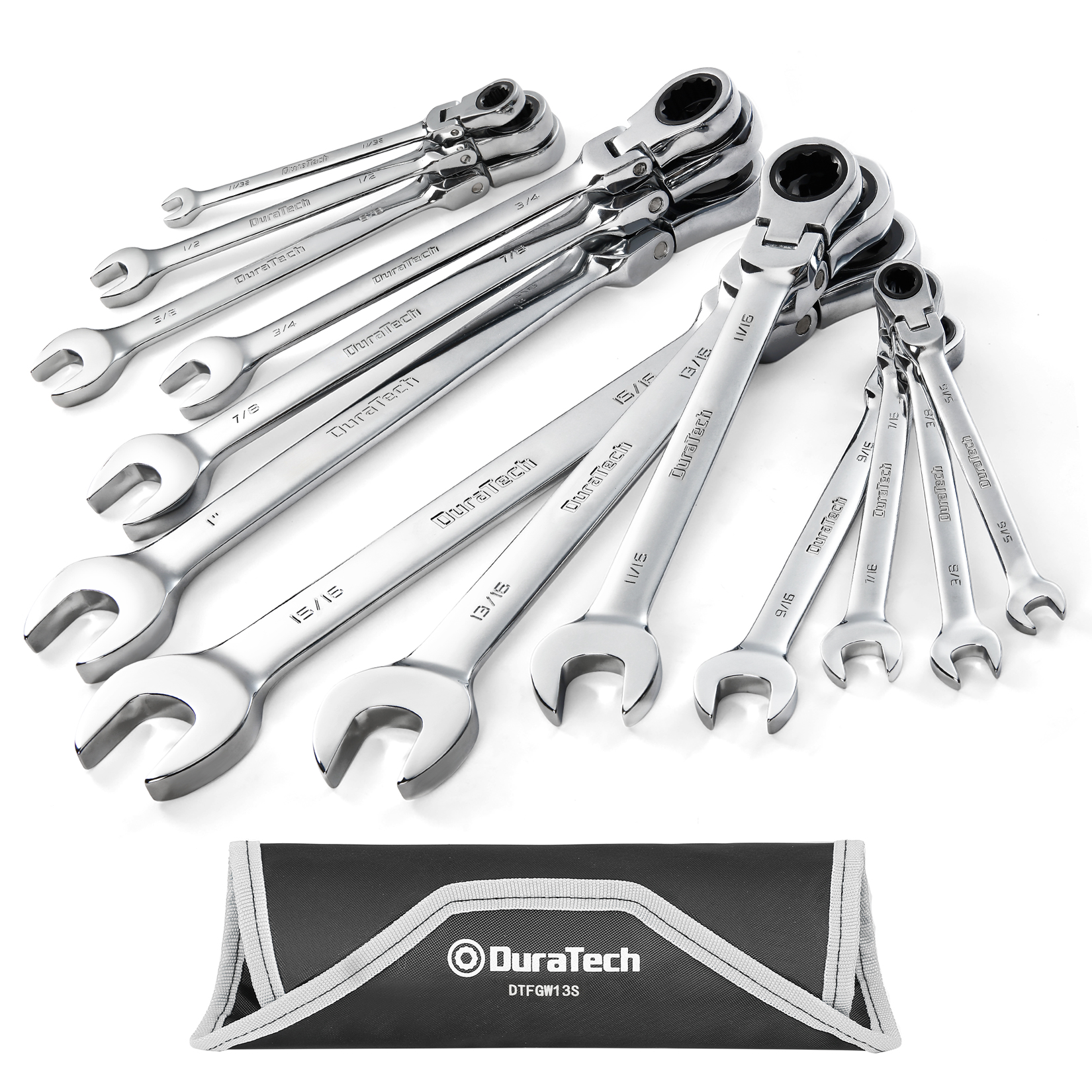  Flex-Head Ratcheting Combination Wrench Set, SAE