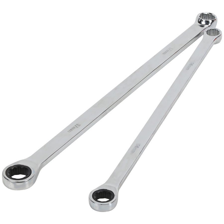 NON-REVERSIBLE EXTRA LONG DOUBLE RING RATCHET SPANNERS
