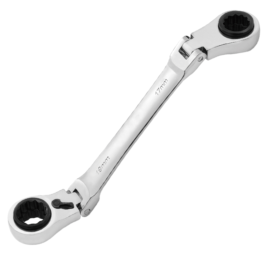 4-IN-1 REVERSIBLE FLEXIBLE HEAD RATCHET SPANNERS